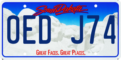 SD license plate 0EDJ74