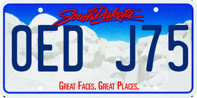 SD license plate 0EDJ75