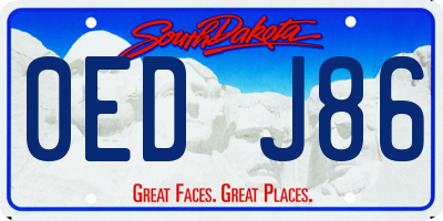 SD license plate 0EDJ86