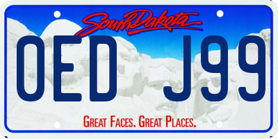 SD license plate 0EDJ99