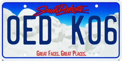 SD license plate 0EDK06