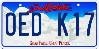 SD license plate 0EDK17