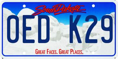 SD license plate 0EDK29