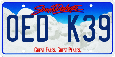 SD license plate 0EDK39