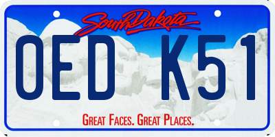 SD license plate 0EDK51