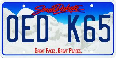 SD license plate 0EDK65