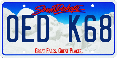 SD license plate 0EDK68