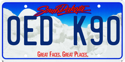 SD license plate 0EDK90