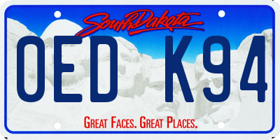 SD license plate 0EDK94