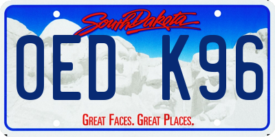 SD license plate 0EDK96