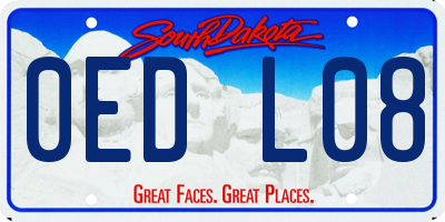 SD license plate 0EDL08