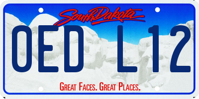 SD license plate 0EDL12