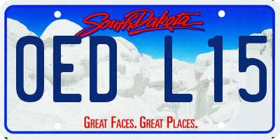 SD license plate 0EDL15
