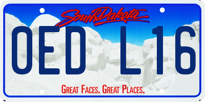 SD license plate 0EDL16