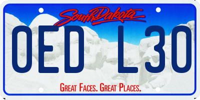 SD license plate 0EDL30