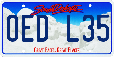 SD license plate 0EDL35