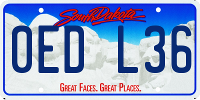 SD license plate 0EDL36