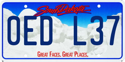 SD license plate 0EDL37