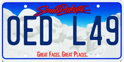 SD license plate 0EDL49