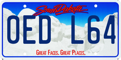 SD license plate 0EDL64