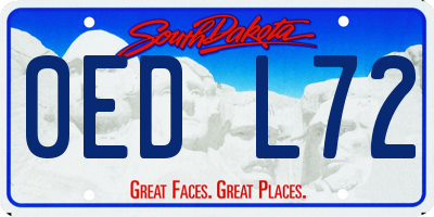 SD license plate 0EDL72