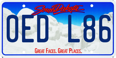 SD license plate 0EDL86