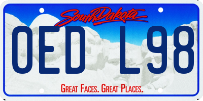 SD license plate 0EDL98