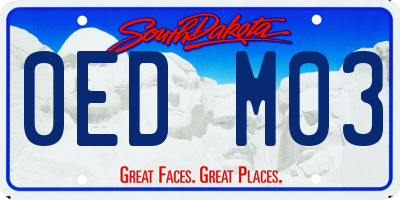 SD license plate 0EDM03