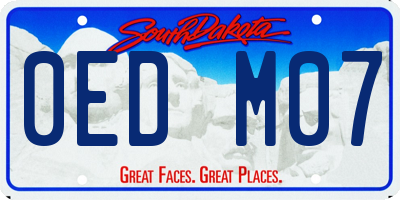 SD license plate 0EDM07