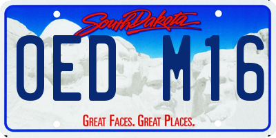 SD license plate 0EDM16