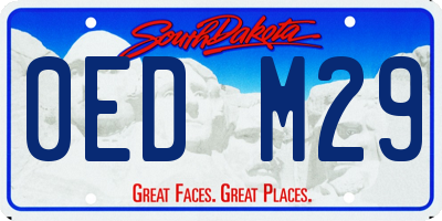 SD license plate 0EDM29