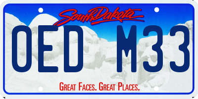 SD license plate 0EDM33