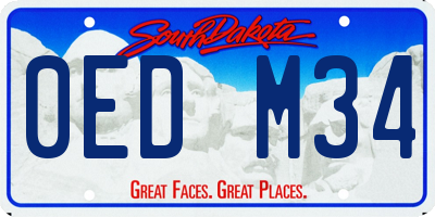 SD license plate 0EDM34