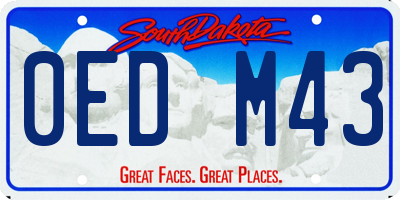 SD license plate 0EDM43