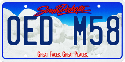 SD license plate 0EDM58