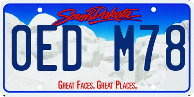 SD license plate 0EDM78