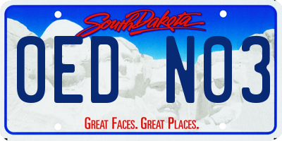 SD license plate 0EDN03