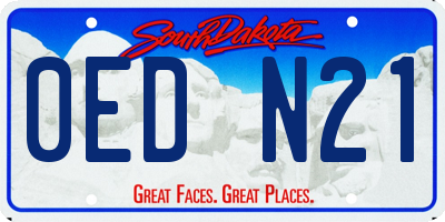 SD license plate 0EDN21