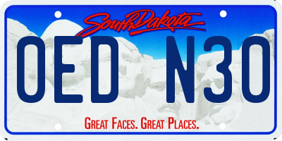 SD license plate 0EDN30