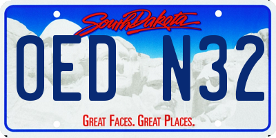 SD license plate 0EDN32