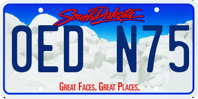 SD license plate 0EDN75