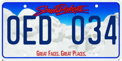 SD license plate 0EDO34