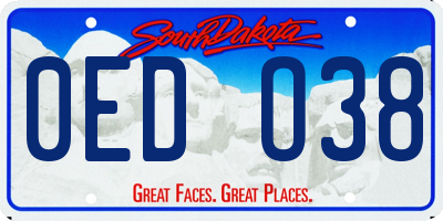 SD license plate 0EDO38