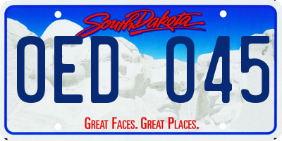 SD license plate 0EDO45