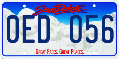 SD license plate 0EDO56