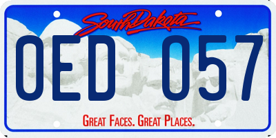 SD license plate 0EDO57