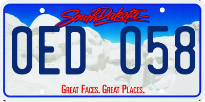 SD license plate 0EDO58