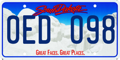 SD license plate 0EDO98