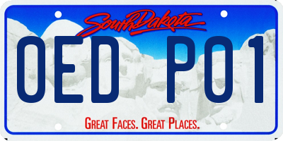 SD license plate 0EDP01