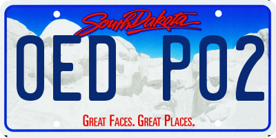 SD license plate 0EDP02